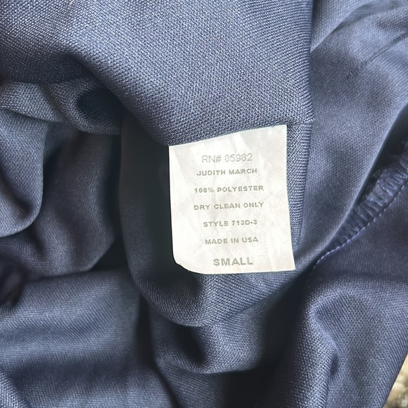 Judith March navy straight line dress 3/4 orange crochet bell sleeves lined boho - Picture 11 of 16